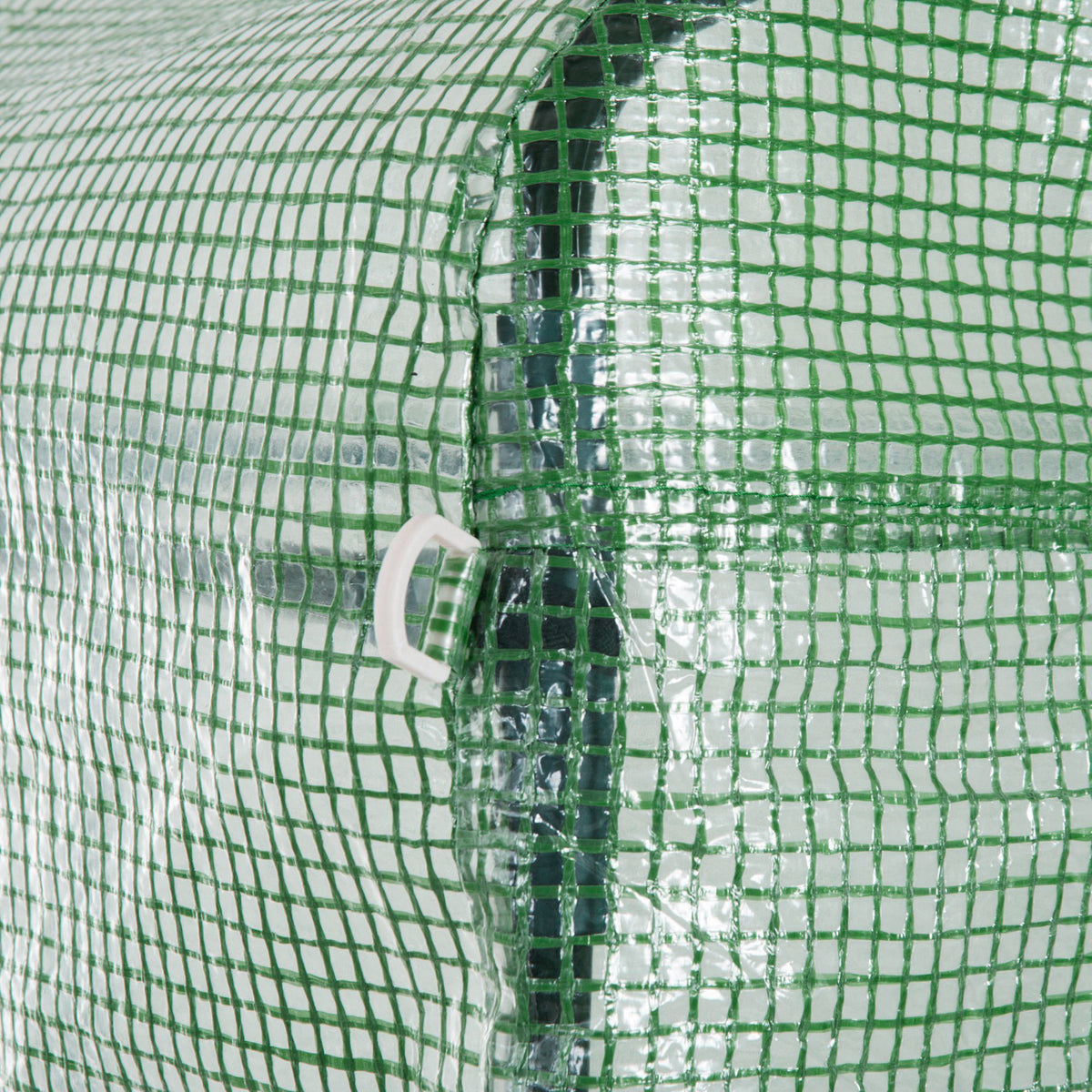Serre de jardin tunnel 13,5 m² 6 fenêtres porte zippée enroulable châssis acier galvanisé bâche PE 4,5 x 3 x 2 m vert