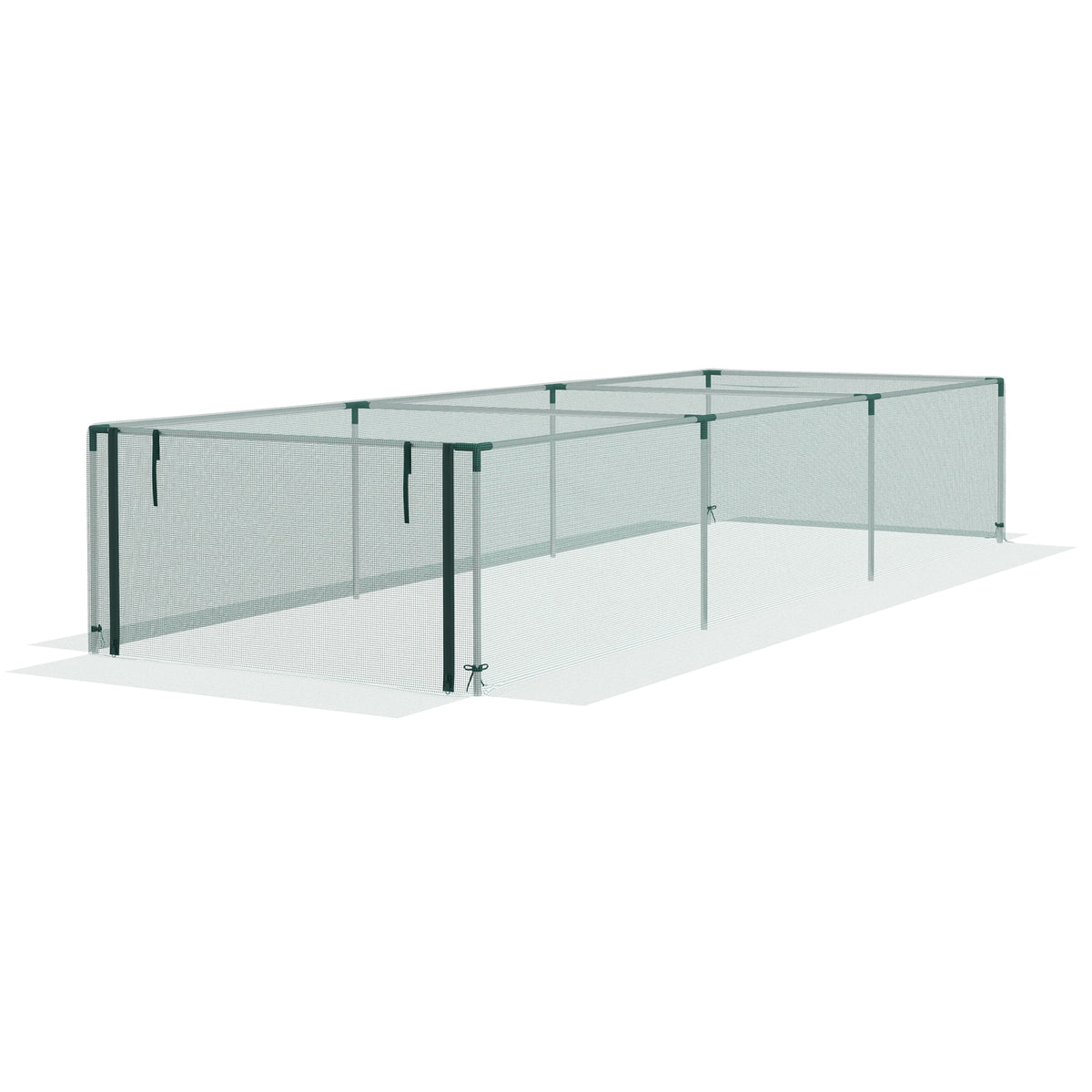 Serre de jardin serre à tomates filet protection porte zippée enroulable HDPE, dim. 125L x 373l x 62,5H cm