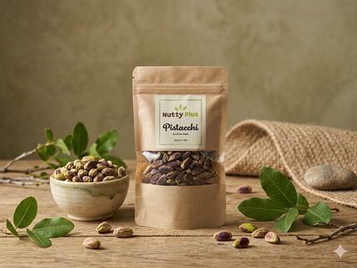 Sacchetto di pistacchi su tavolo