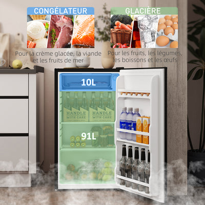Réfrigérateur congélateur petit réfrigérateur 91 L étagères modulables design sous-comptoir 47,5 x 44,2 x 84 cm noir