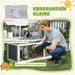 Maison pour tortues enclos avec toit ouvrant support lampe plateau fenêtre panoramique 120 x 50 x 40 cm gris Aosom