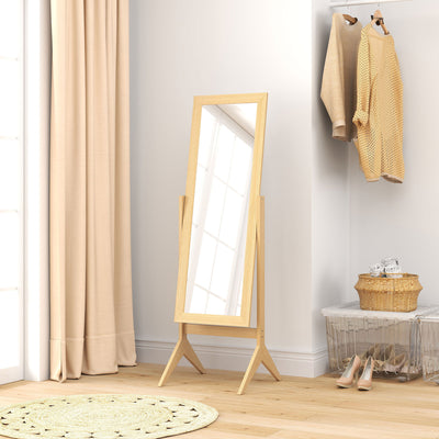 Miroir en pied grand miroir de sol inclinaison réglable pour dressing chambre 47 x 46 x 148 cm en chêne