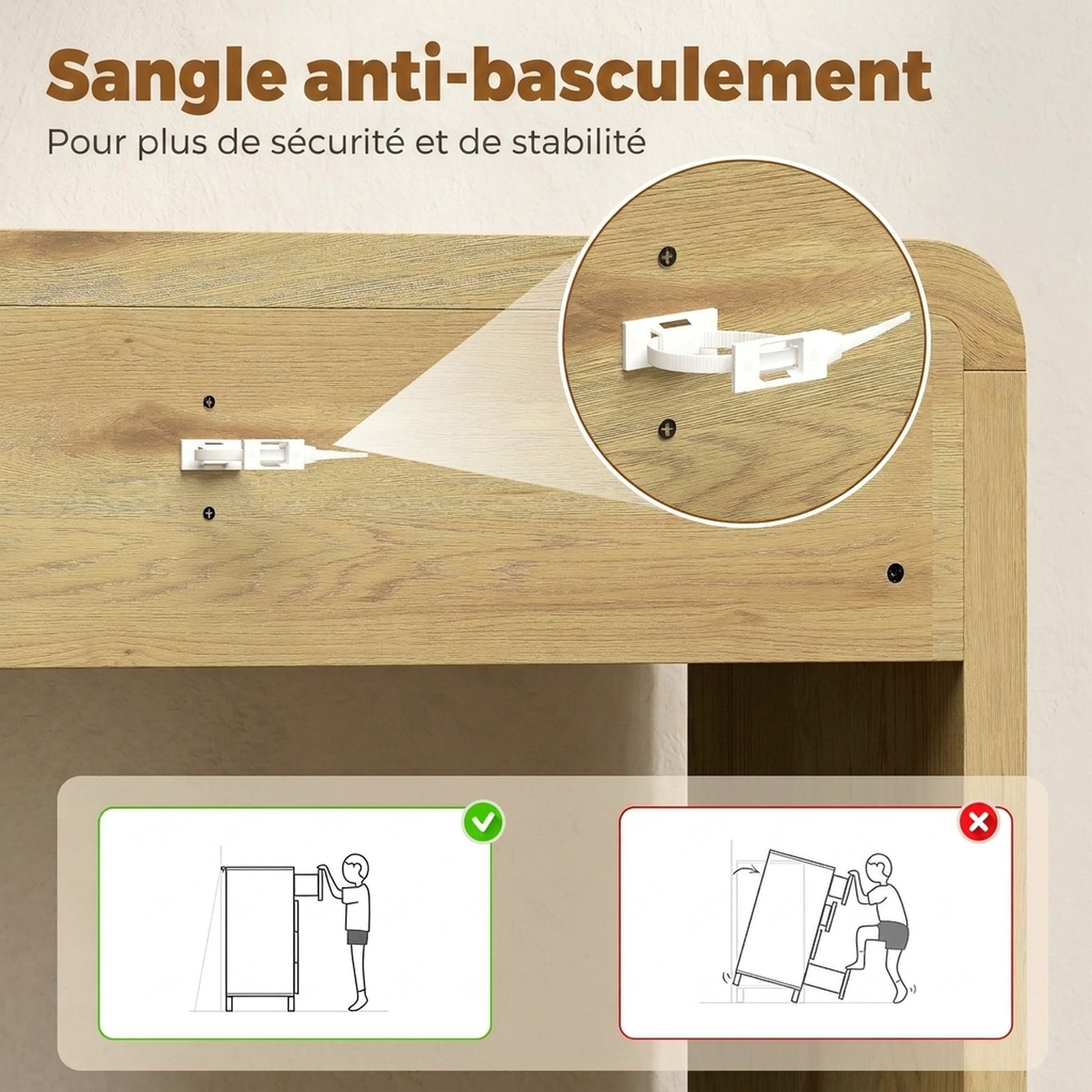Table Console avec 2 Tiroirs, Console Meuble, 100 x 30 x 85 cm, Coins Arrondis et Plateau Épais, Bois Naturel