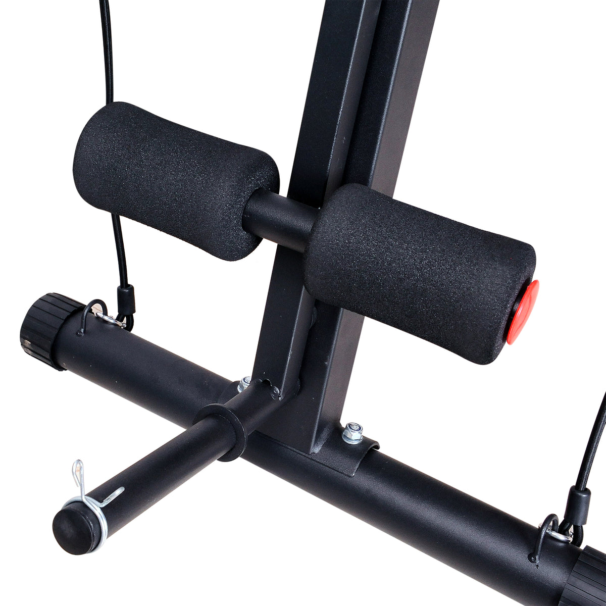 Banc de musculation pliable inclinable, banc réglable pour le développé couché, le curl biceps, la musculation du dos et des abdominaux, avec extenseur des jambes, acier, noir rouge