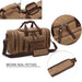 Canvas Travel Bag Carry-On Coffee Brown OBA