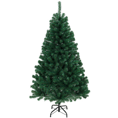 Sapin de Noël Artificiel 150 cm, Arbre de Noël avec 420 Pointes de Branches Articulées, Support Pliable en Acier, Vert