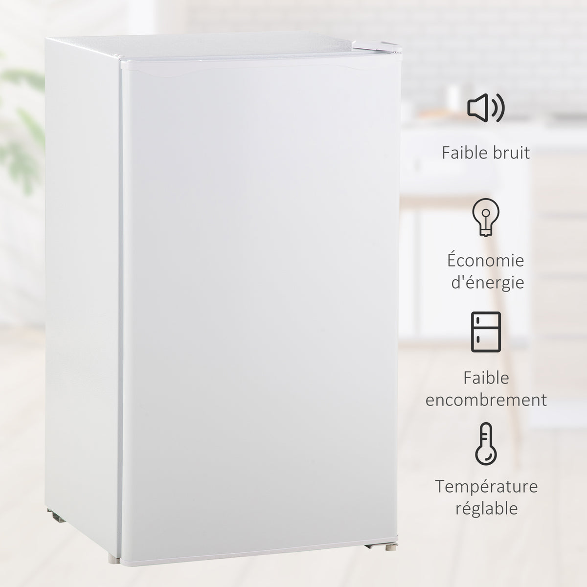 Réfrigérateur congélateur petit réfrigérateur 91 L étagères modulables design sous-comptoir 47,5 x 44,2 x 84 cm blanc