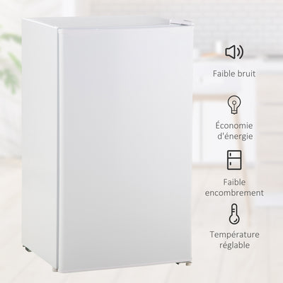 Réfrigérateur congélateur petit réfrigérateur 91 L étagères modulables design sous-comptoir 47,5 x 44,2 x 84 cm blanc