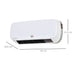 Radiateur mural soufflant 2000 W - chauffage céramique PTC - 3 niveaux de puissance - télécommande incluse blanc noir Aosom