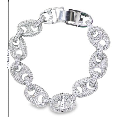 CZ Gucci Link Chain Bracelet (I328)