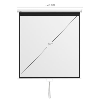 Écran de projection TV et Home Cinema de 99 Pouces vidéo projecteur 1:1 4K HD, 178L x 178H cm