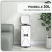 Poubelle de cuisine 30L avec couvercle à fermeture douce et pédale, seau intérieur amovible, 28L x 35l x 63,5H cm, blanc Aosom