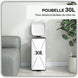 Poubelle de cuisine 30L avec couvercle à fermeture douce et pédale, seau intérieur amovible, 28L x 35l x 63,5H cm, blanc Aosom