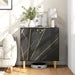 Buffet de rangement avec 2 portes et étagère réglable pieds en métal 76 x 35 x 77 cm ton marbre noir Aosom
