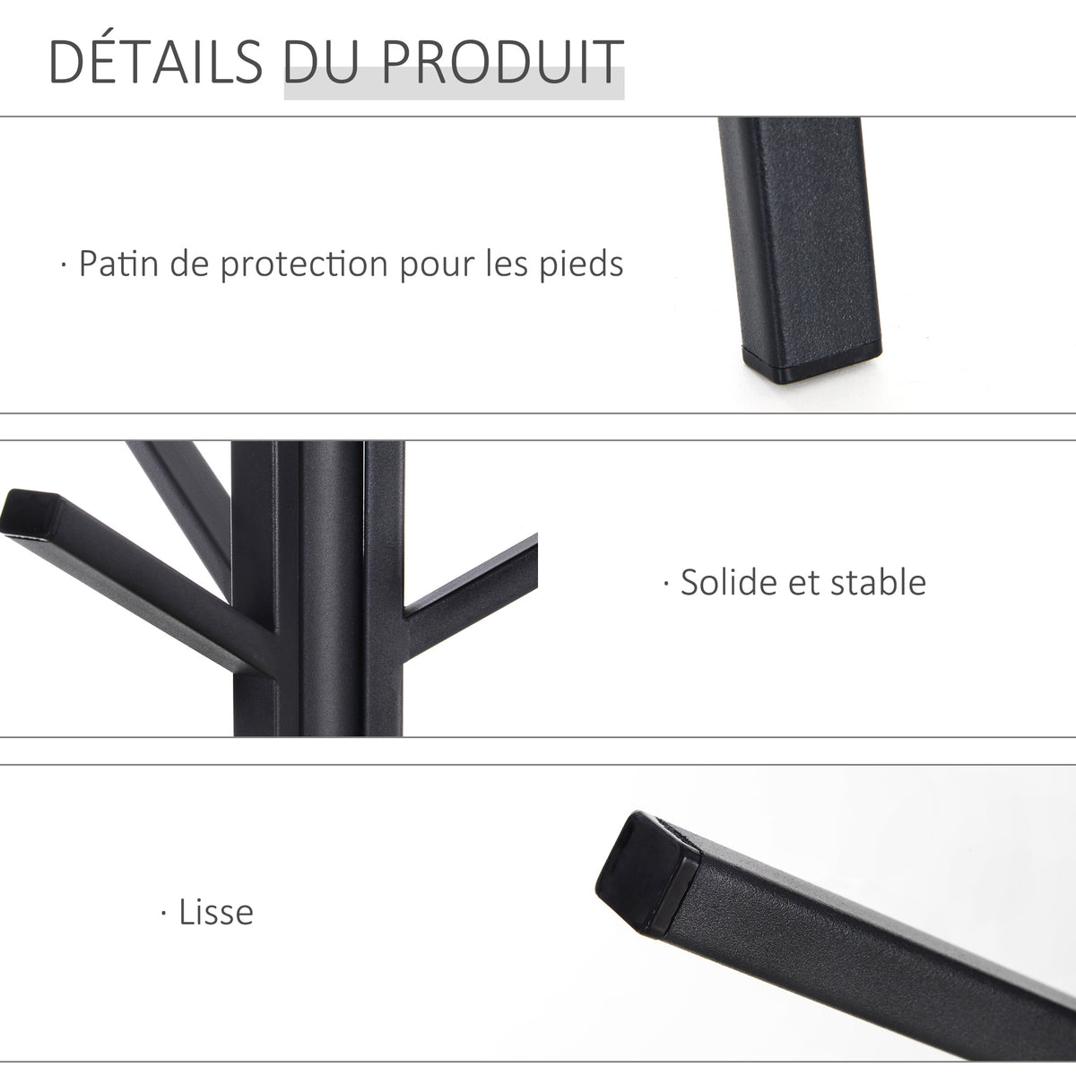 Porte-manteau trépied design contemporain branches étagère + 9 patères dim. 45L x 45l x 180H cm métal marron