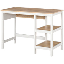 Bureau Informatique multimédia dim. 110L x 48l x 76H cm 2 étagères latérales MDF E1 chêne Clair Blanc