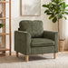 Fauteuil de salon en velours côtelé, canapé 1 place rembourré avec assise large et coussin à ressorts, 83x74x87cm, Vert Aosom