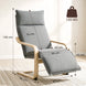 Fauteuil Salon, Fauteuil d'Appoint Rembourré en Lin avec Repose-Pieds, Assise Large, Bascule Douce, Dossier Haut, Gris Aosom