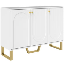 Buffet de salon avec placard à portes et étagère réglable, 106,5 x 35 x 77,5 cm, blanc