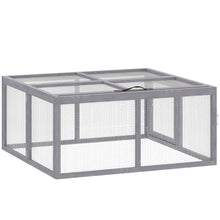 Clapier Lapin Extérieur Enclos Lapin Pliable en Bois Toit Ouvrant et Poignée pour Poule Canard 110x105x50cm Gris