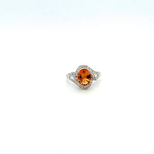Citrine and Diamond Ring in 18K White Gold - KGR 15129