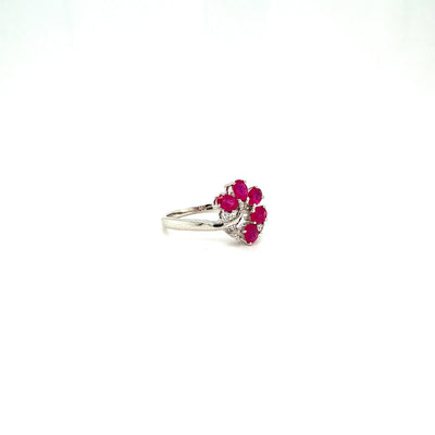 Ruby and Diamond Ring in 14K White Gold - KGR 15916