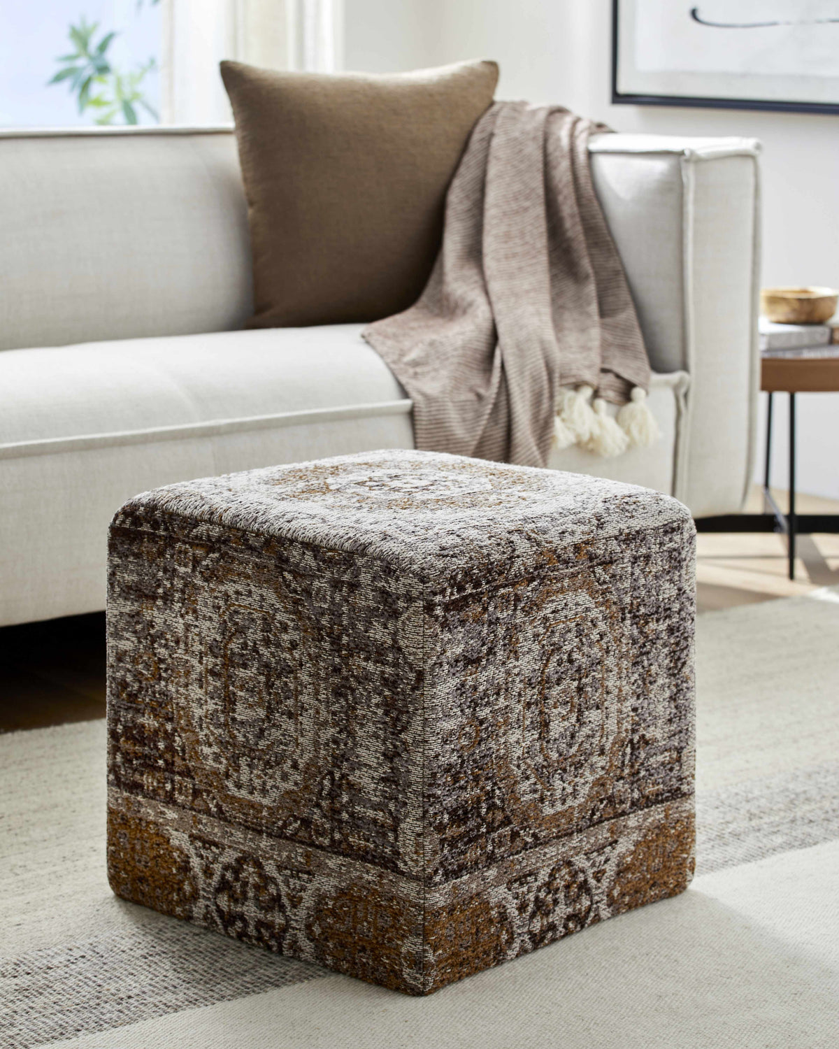 Gretna Brown Ottoman Pouf