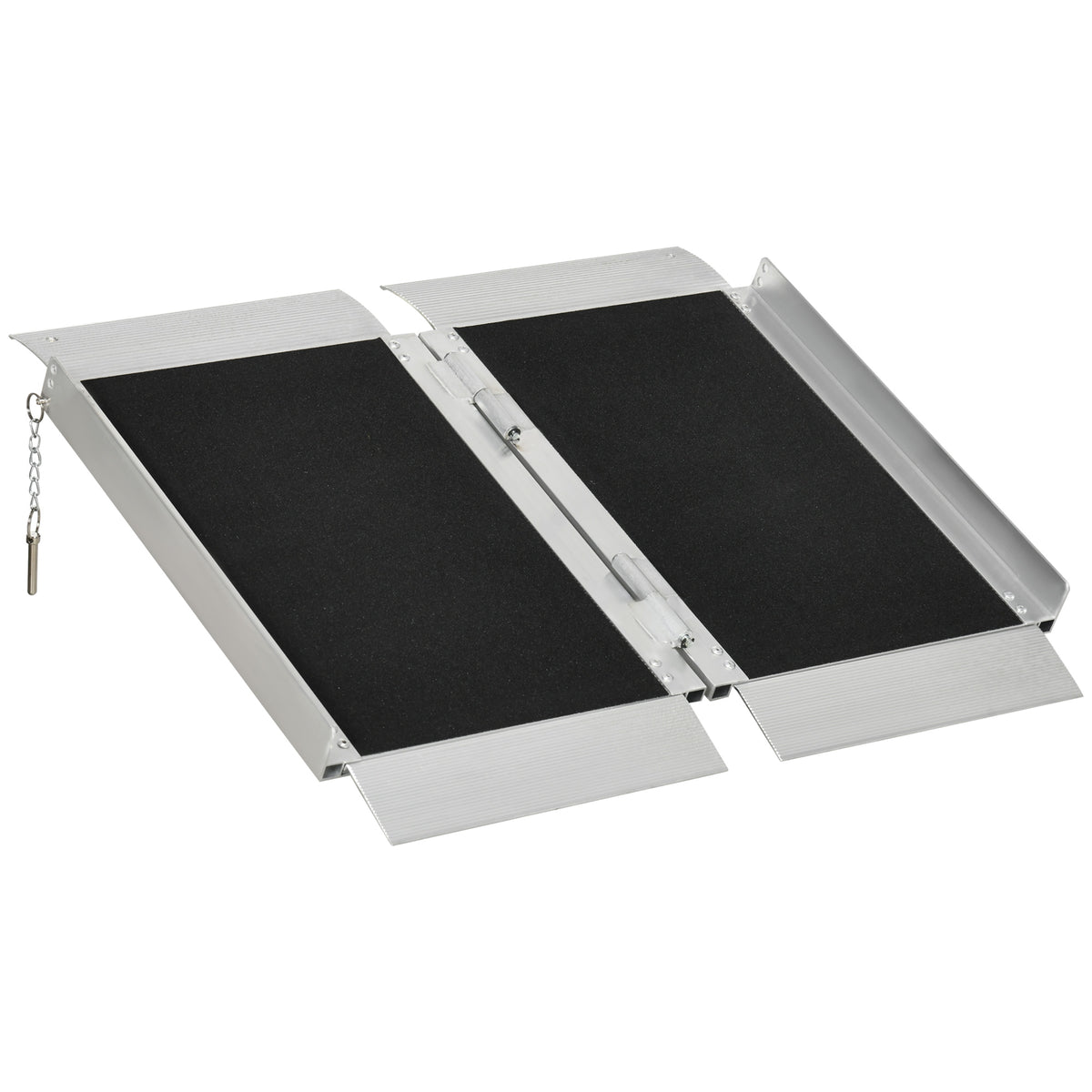 Rampe de fauteuil roulant pliable en alliage d'aluminium antidérapante, avec poignées, charge max. 272 kg, noir