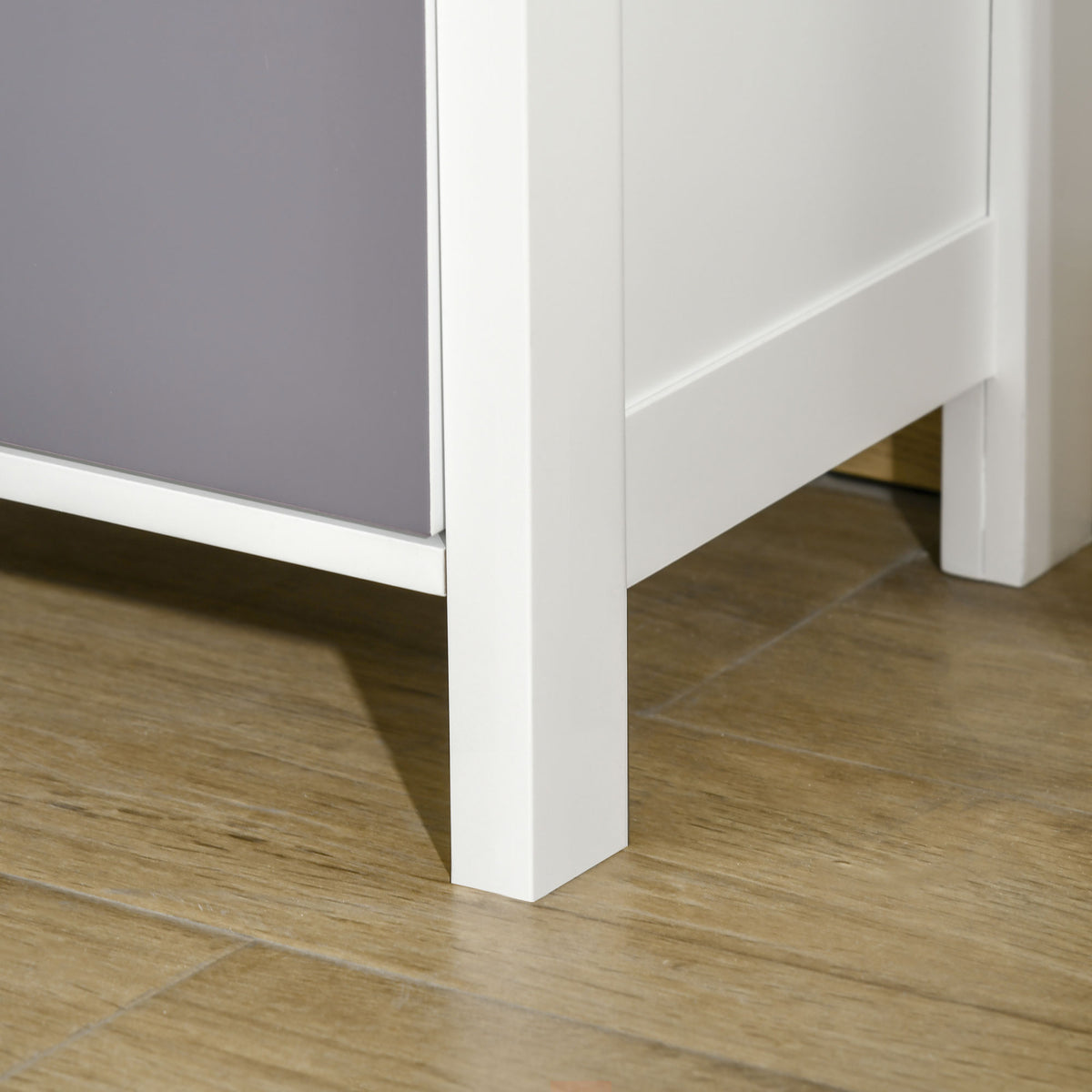 Chiffonnier commode meuble de rangement 5 tiroirs multicolores avec poignée métal coquille MDF - dim. 45L x 30l x 95,4H cm