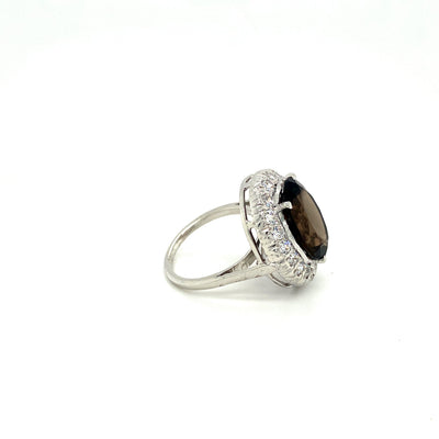 Smoky Topaz Ring in .925 Sterling Silver KSR - 12651