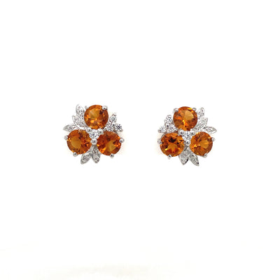 Garnet Earring in .925 Sterling Silver - KST 51001