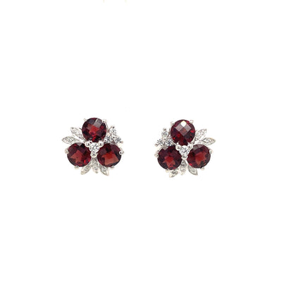 Garnet Earring in .925 Sterling Silver - KST 51001