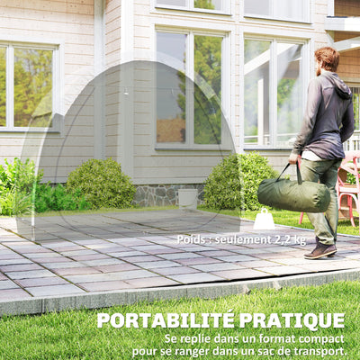 Tente à Vélo Abri de Vélo Portable pour 2 Vélos Imperméable avec poche sac transport Tissu Oxford 200 x 80 x 170 cm vert