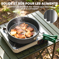 Kit de Casseroles Camping en Aluminium 11 Pcs, avec Sac de Rangement et Poignées Anti-Brûlures, Ø19x10cm, Gris