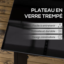 Table de jardin rectangulaire en aluminium et plateau en verre trempé - 6 personnes 150 x 90 x 74 cm noir