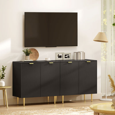 Buffet cuisine meuble de rangement avec 2 portes étagère réglable pieds métalliques surélevés 80 x 40 x 80 cm noir