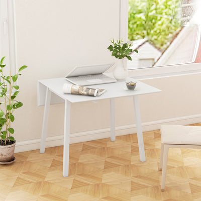 Table de cuisine pliable table à manger pliante avec plateau rabattable en bois pour 2 à 4 personnes blanc