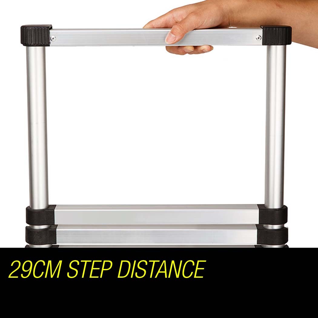 NNEMB 3.8m Telescopic Aluminium Ladder Alloy Extension Extendable Steps Multi Portable