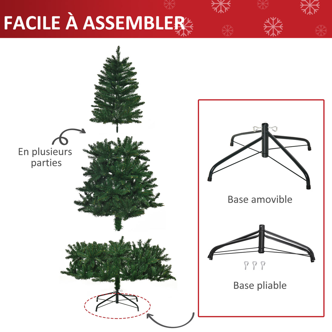 Sapin de Noël Artificiel 240H cm 1499 Branches épines Imitation Nordmann Grand réalisme Vert Aosom
