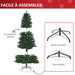 Sapin de Noël Artificiel 240H cm 1499 Branches épines Imitation Nordmann Grand réalisme Vert Aosom