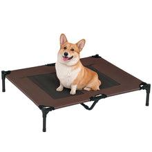 Lit sur pieds lit pour chien chat lit de camp lit surélevé animaux grand confort tissu Oxford textilène micro-perforé métal 92L x 76l x 18H cm café