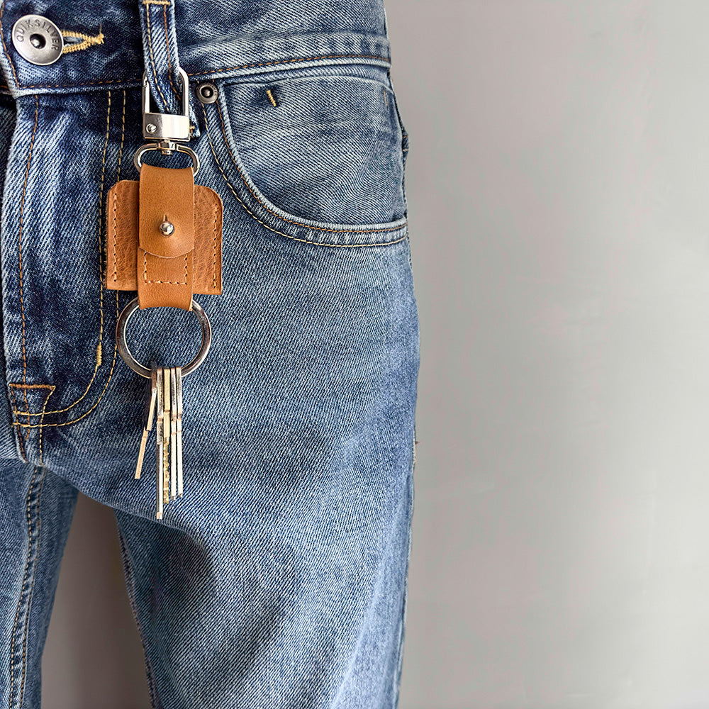 Keychain for AirTag with snap hook and keyring