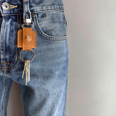 Keychain for AirTag with snap hook and keyring