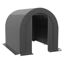 Abri de jardin tente de rangement extérieur abri de vélo garage pour vélo bâche en PE métal 2,4 x 1,8 x 1,9 m gris foncé