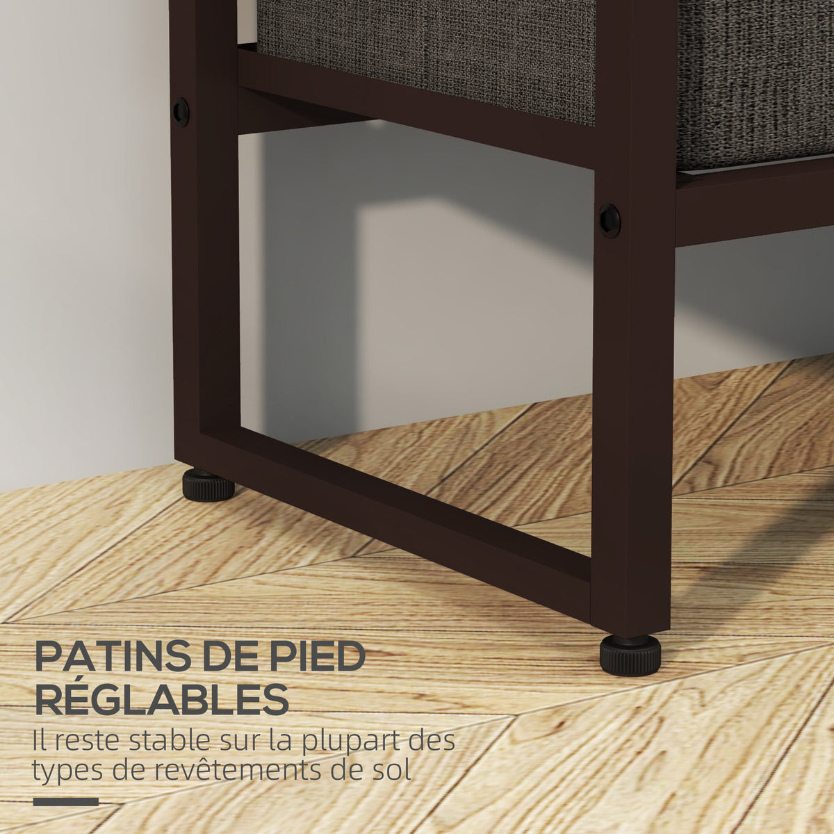Portant à vêtements avec 3 tiroirs en tissu, étagères de rangement et tringle de suspension, 58,5 x 30 x 178 cm, marron