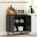 Buffet de rangement avec 2 portes et étagère réglable pieds en métal 76 x 35 x 77 cm ton marbre noir Aosom