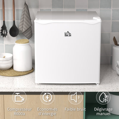 Mini congélateur Température Réglable de -14 à -24°C Compact 35L - étagère Amovible - Porte réversible Classe E Blanc