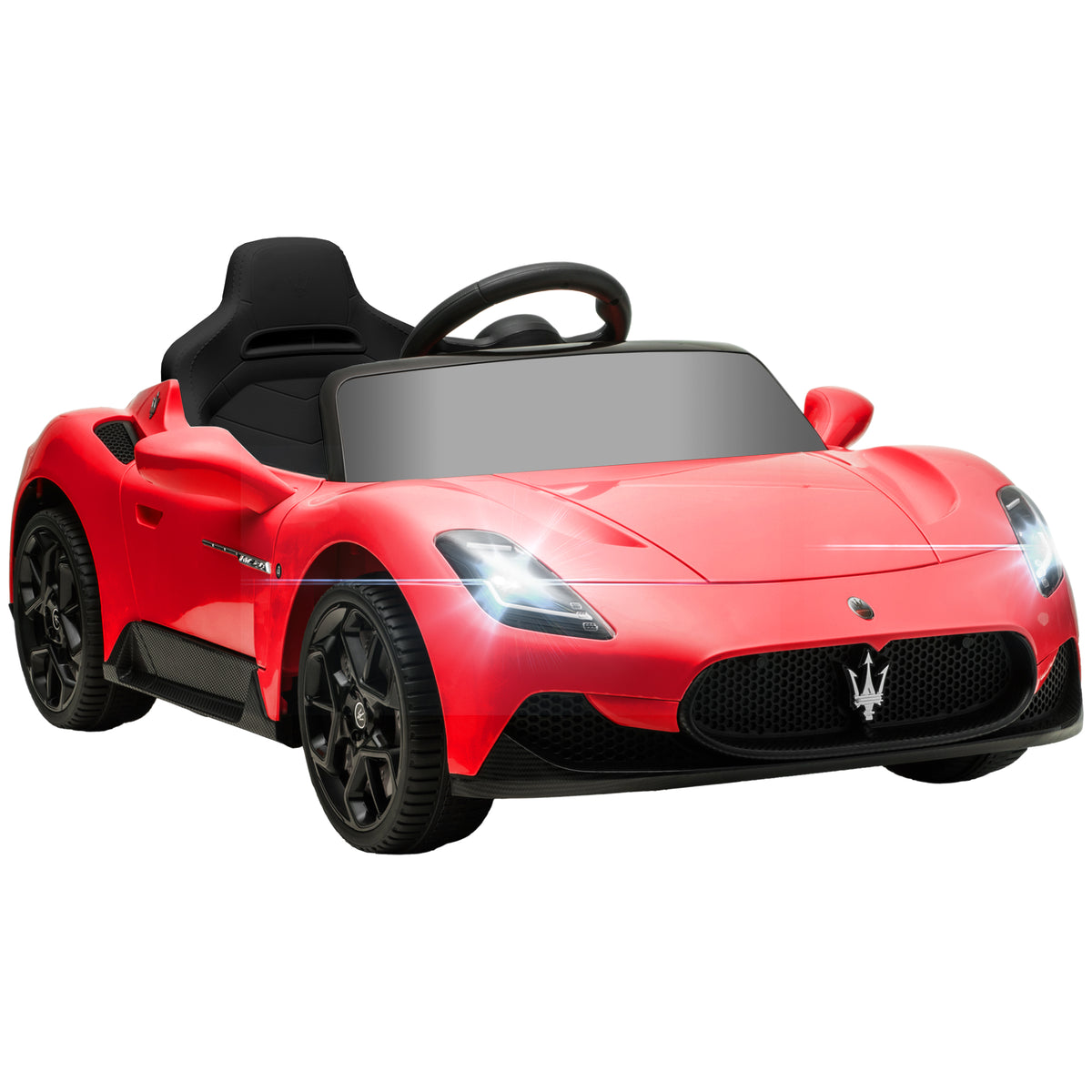 Voiture électrique pour enfants sous licence Maserati MC20 12V, Télécommande, LED, Musique et Klaxon, 3 à 6 Ans, rouge