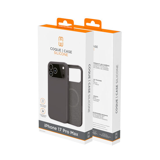 Coque silicone MagSafe iPhone 17 Pro Max Noir