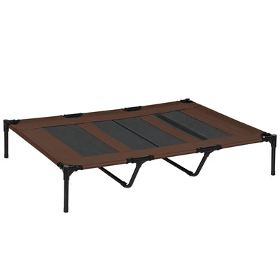 Lit sur pieds XXL pour chien chat lit de camp animal 122L x 92l x 23H cm marron clair
